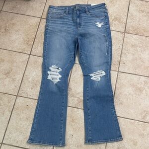 American Eagle Outfitters Women's Light Blue Flare Jeans